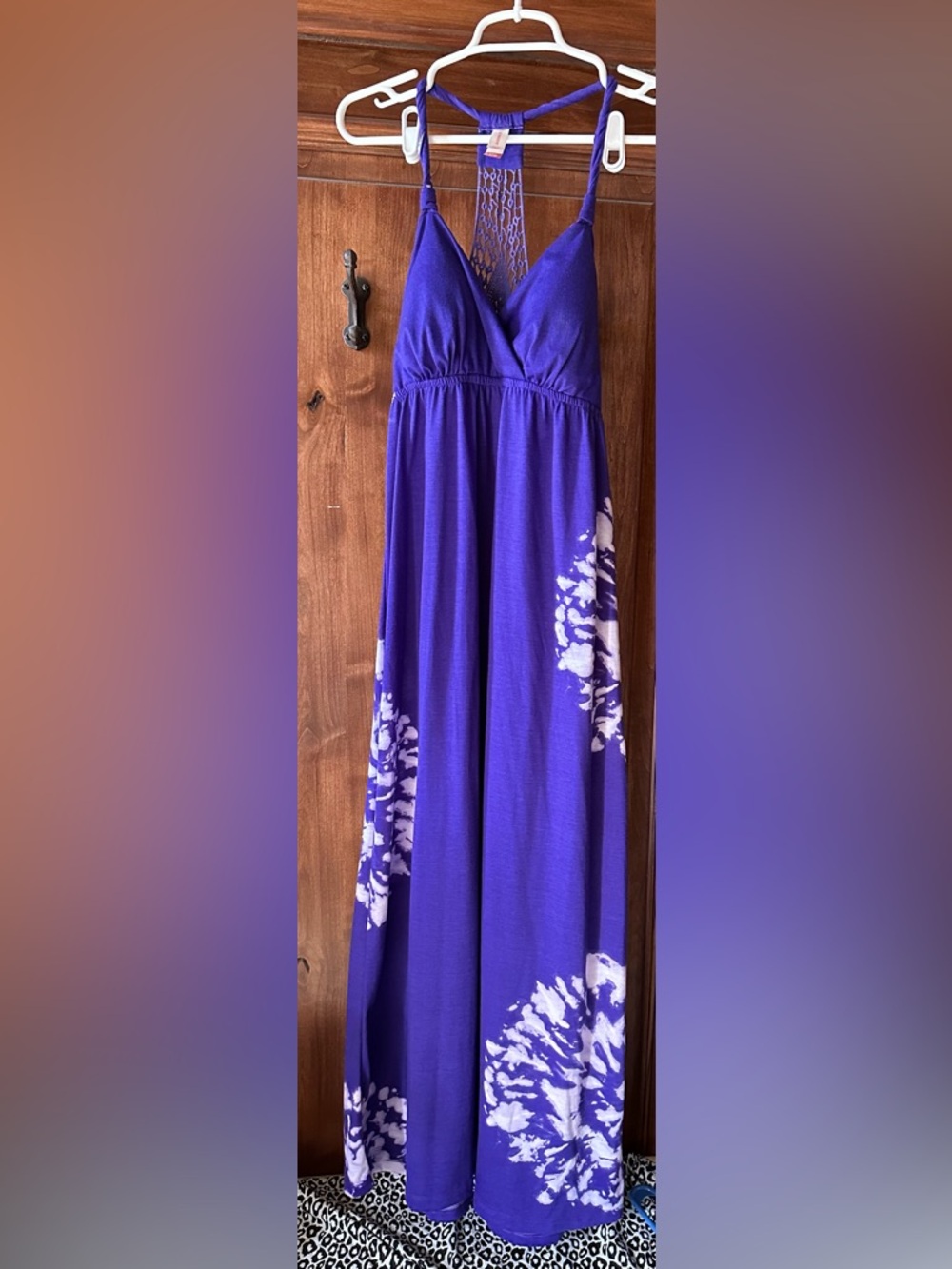 Purple Floral Print Women’s Maxi Skirt